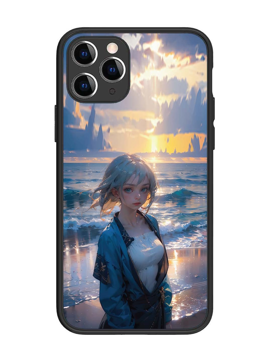 iPhone 11 Pro Anime Girl Beach Ocean Waves