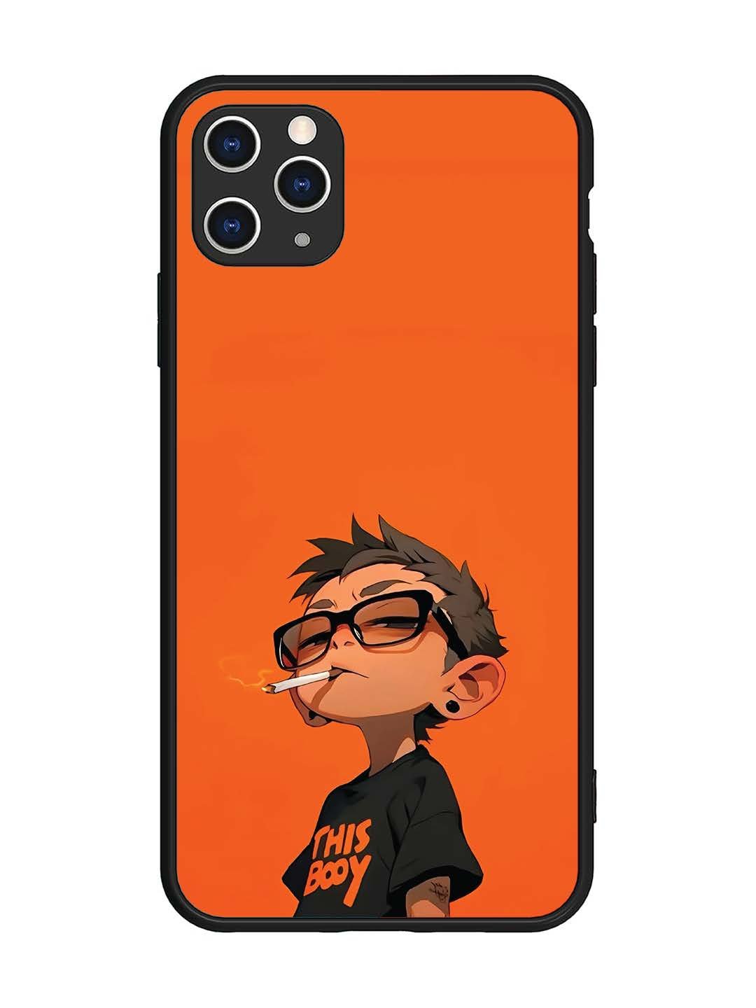 iPhone 11 Pro Max Vibrant Orange Attitude Cartoon