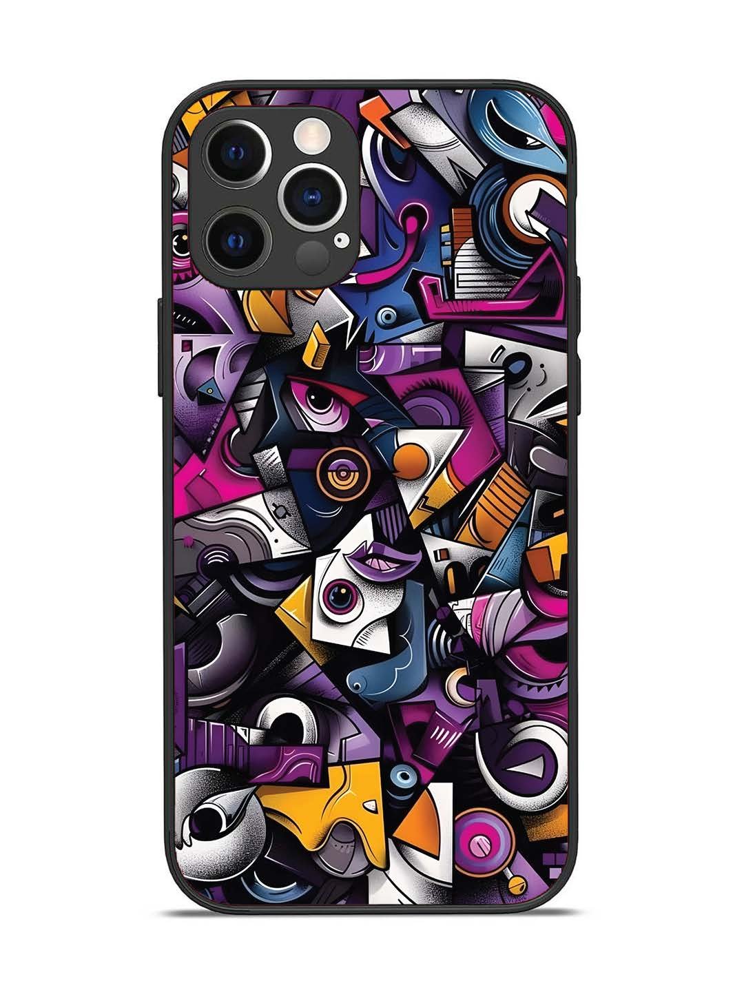iPhone 12 Pro Abstract Geometric Graffiti Chaos