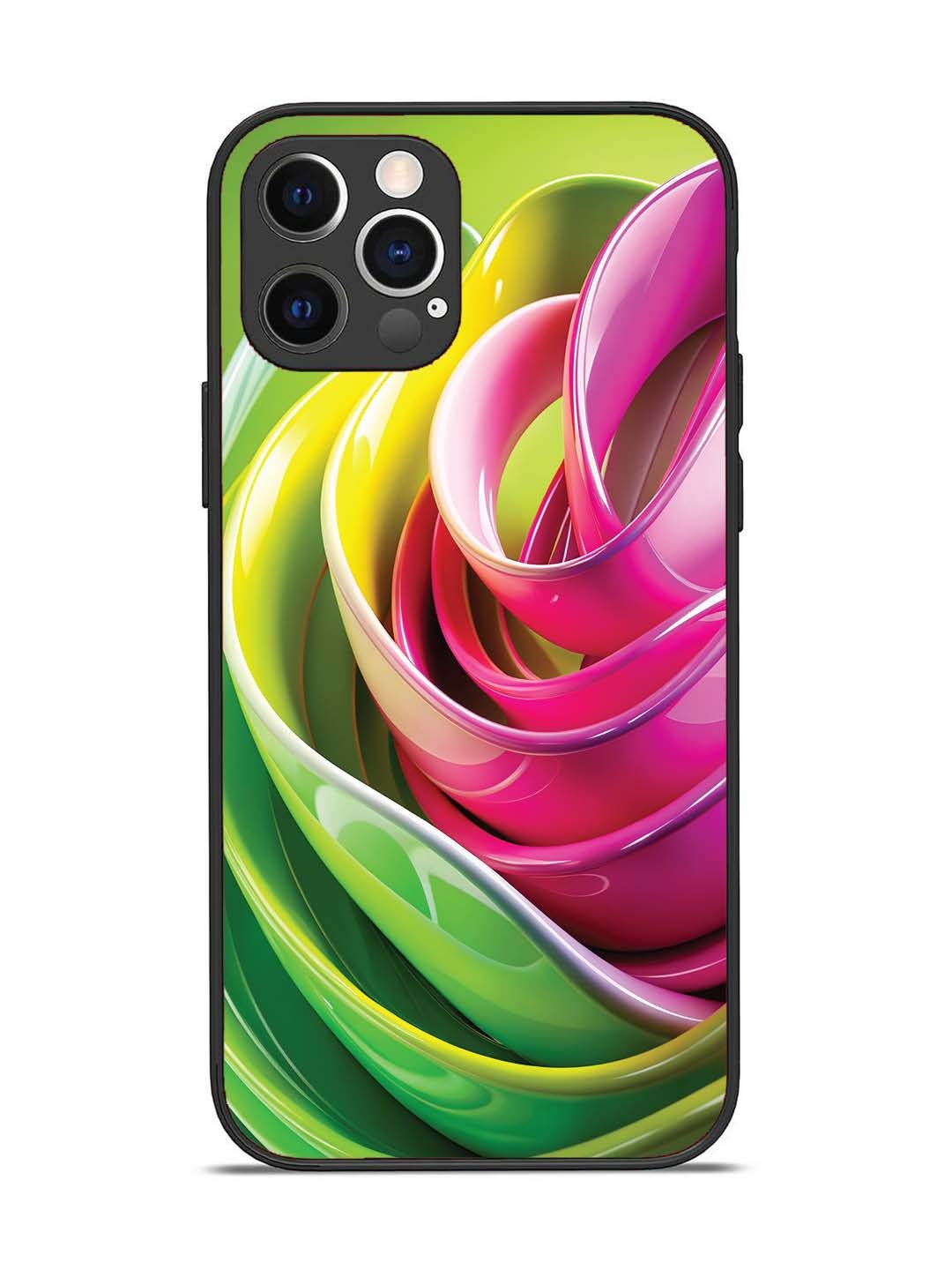 iPhone 12 Pro Vibrant Swirl Glossy Ribbon Art