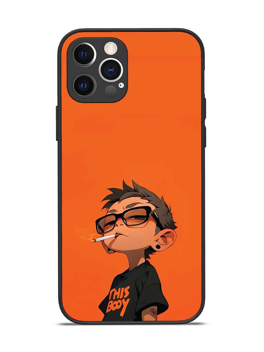 iPhone 12 Pro Vibrant Orange Attitude Cartoon