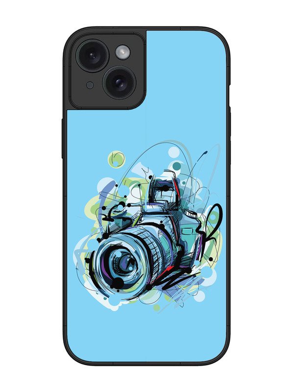 iPhone 15 Plus Camera Blue Background