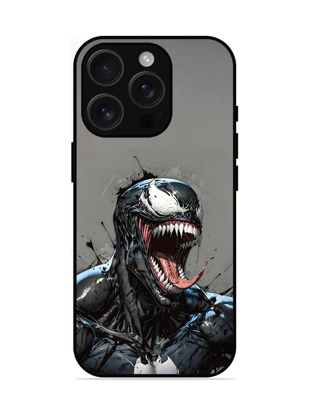 iPhone 16 pro Venom Symbiote Grin Art