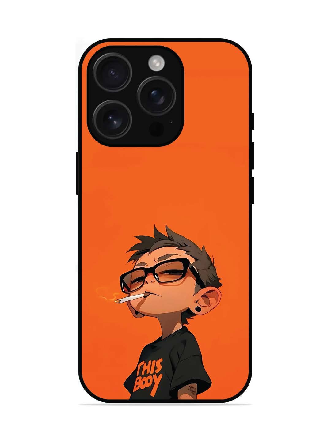 iPhone 16 pro Vibrant Orange Attitude Cartoon