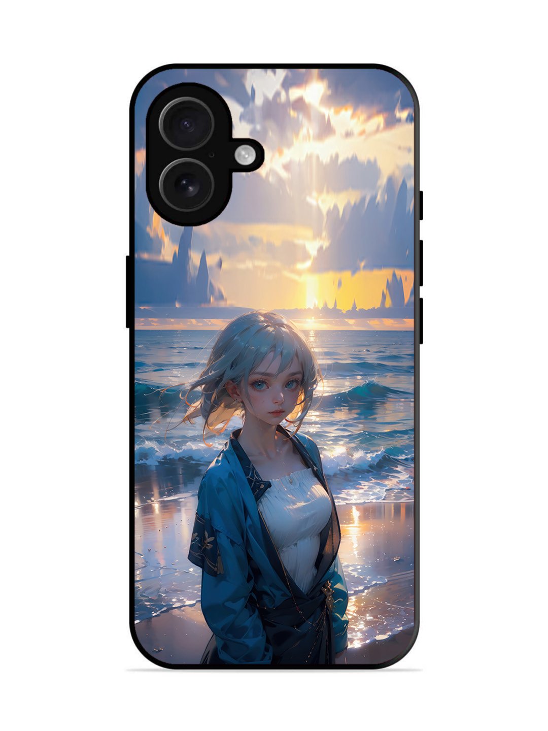iPhone 16 plus Anime Girl Beach Ocean Waves
