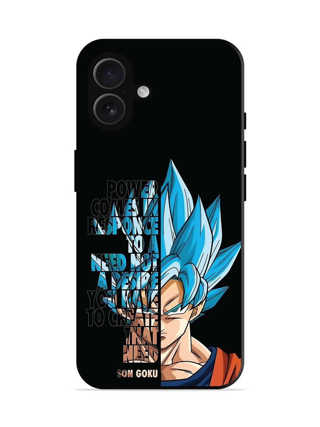 iPhone 16 plus Son of Goku Blue Motivational Art