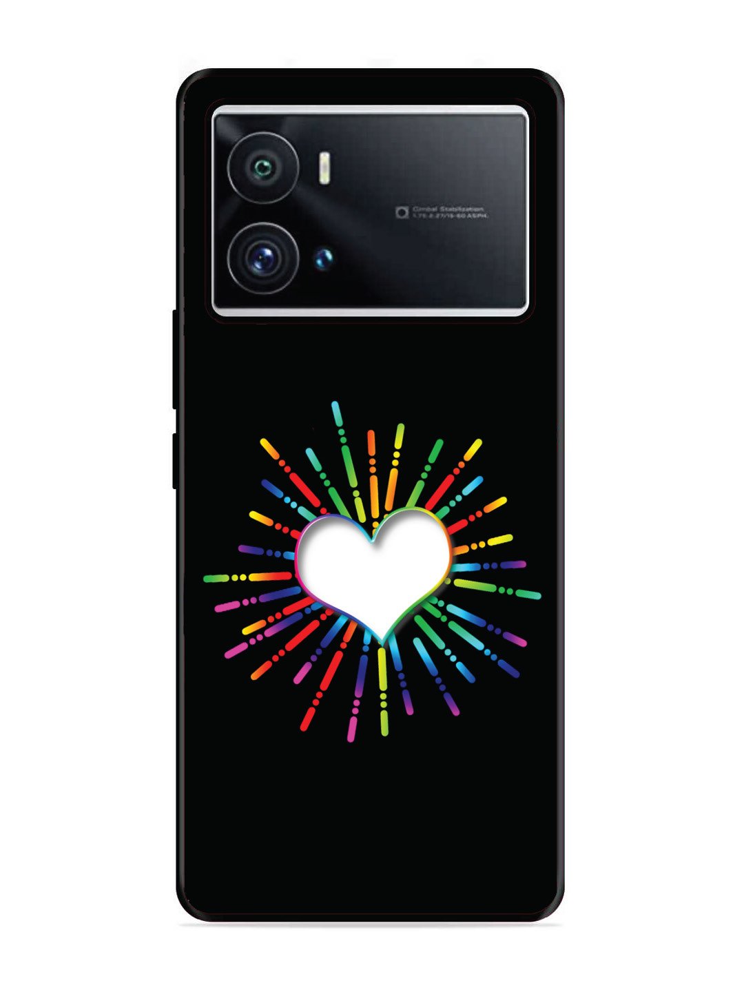 Iqoo 9 Pro Colourful Heart on Black