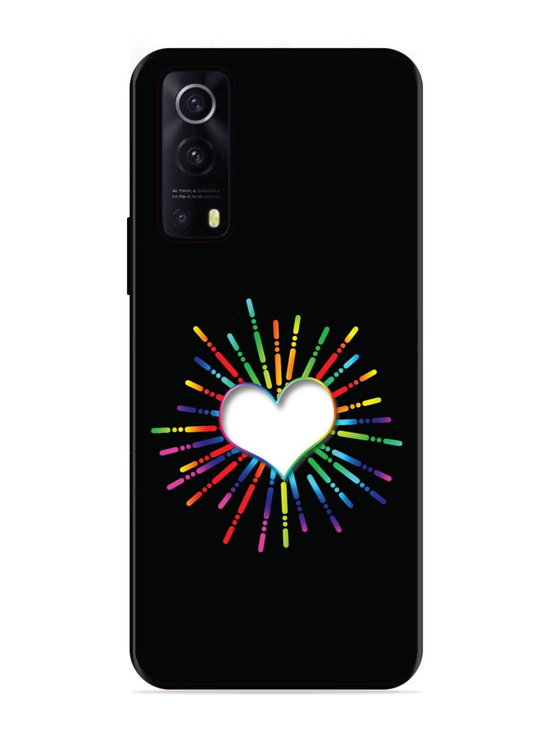 IQOO Z3 5G Colourful Heart on Black