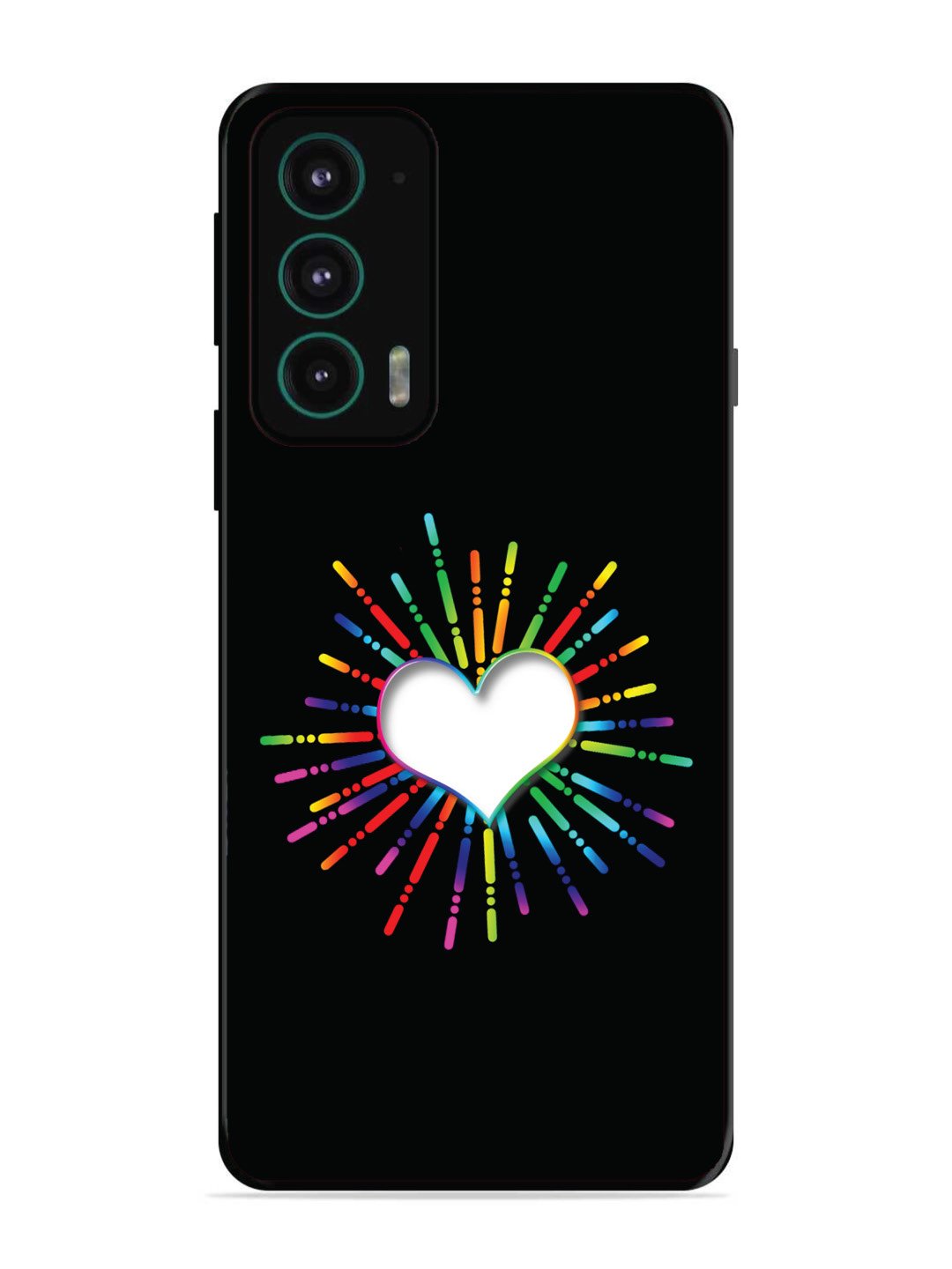 Motorola Moto Edge 20 Colourful Heart on Black