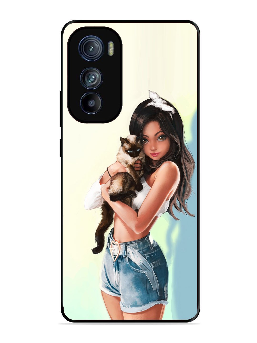 Motorola Moto Edge 30 Cute Girl with Cat