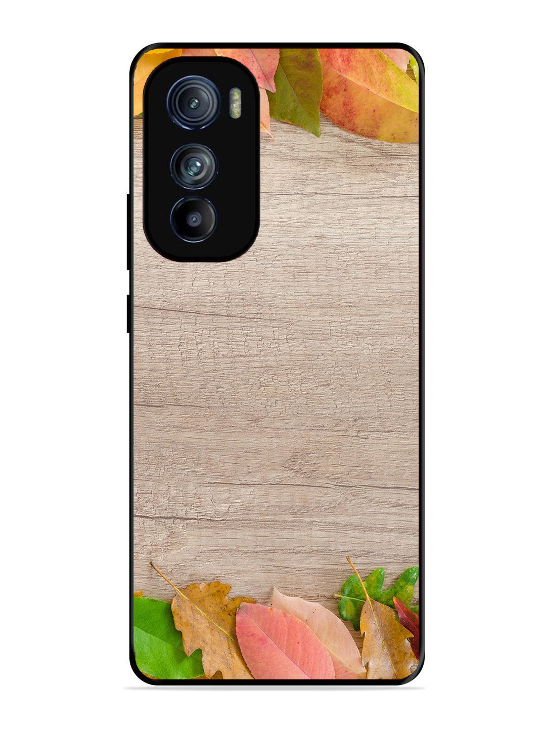 Motorola Moto Edge 30 Autumn Leafs On Wooden Table