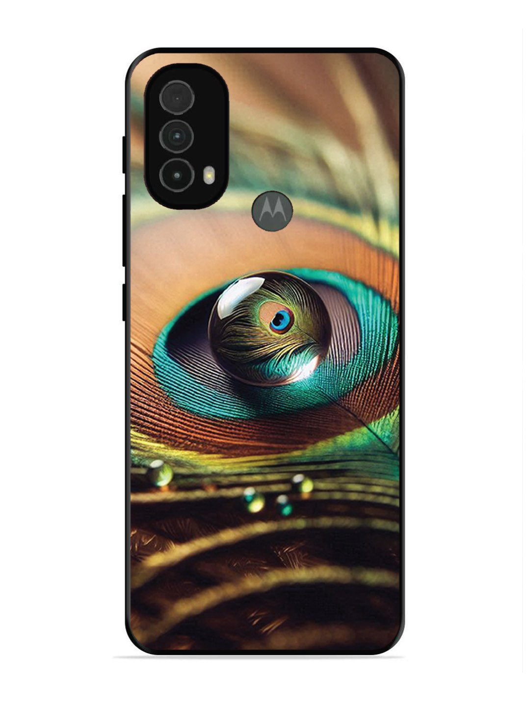 Motorola Moto E40 Water Drop On Peacock Feather