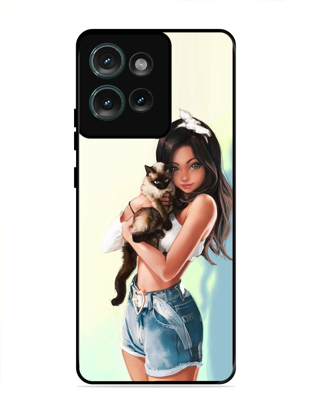Motorola Edge 50 Cute Girl with Cat