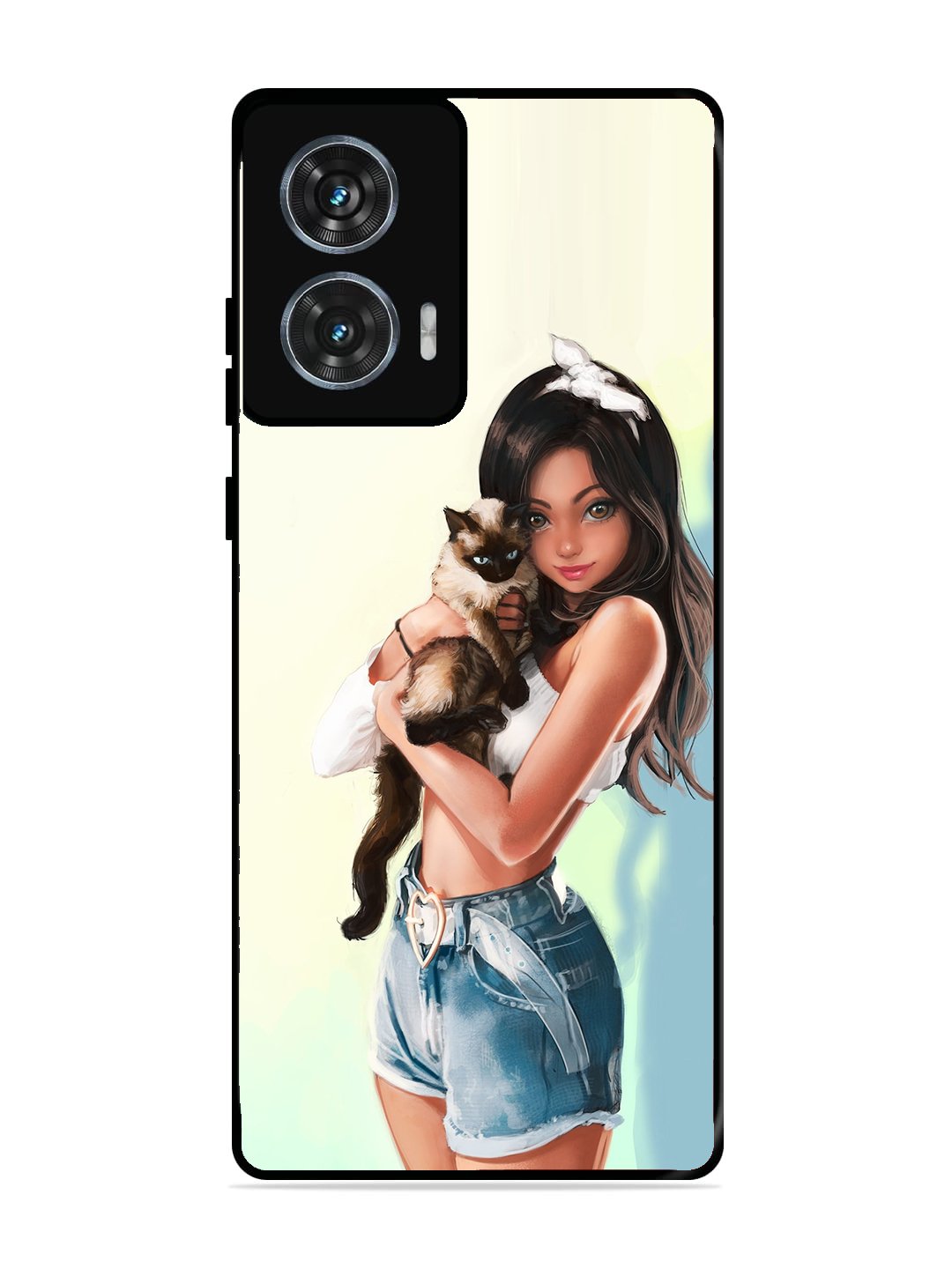 Motorola Edge 50 Fusion Cute Girl with Cat