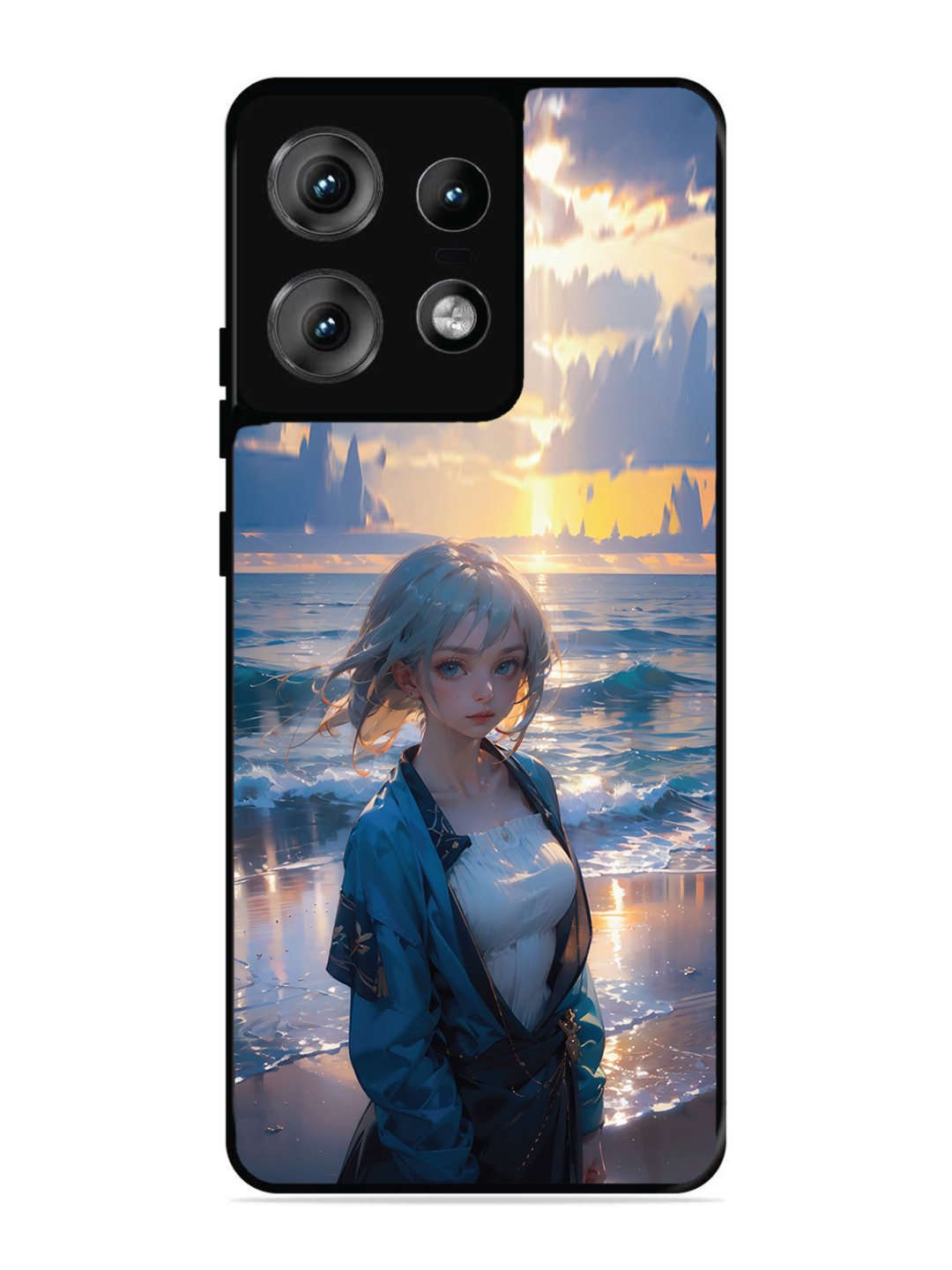 Motorola Edge 50 Pro Anime Girl Beach Ocean Waves