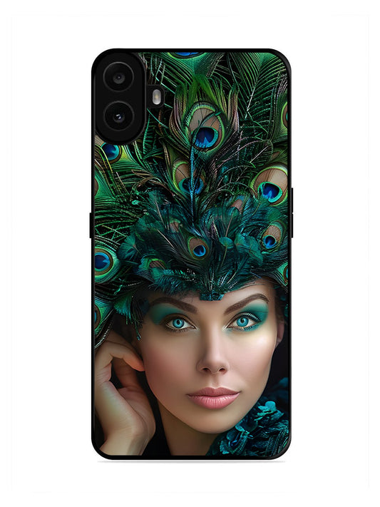 Nothing CMF Phone 1 Girl with peacock feather Crown