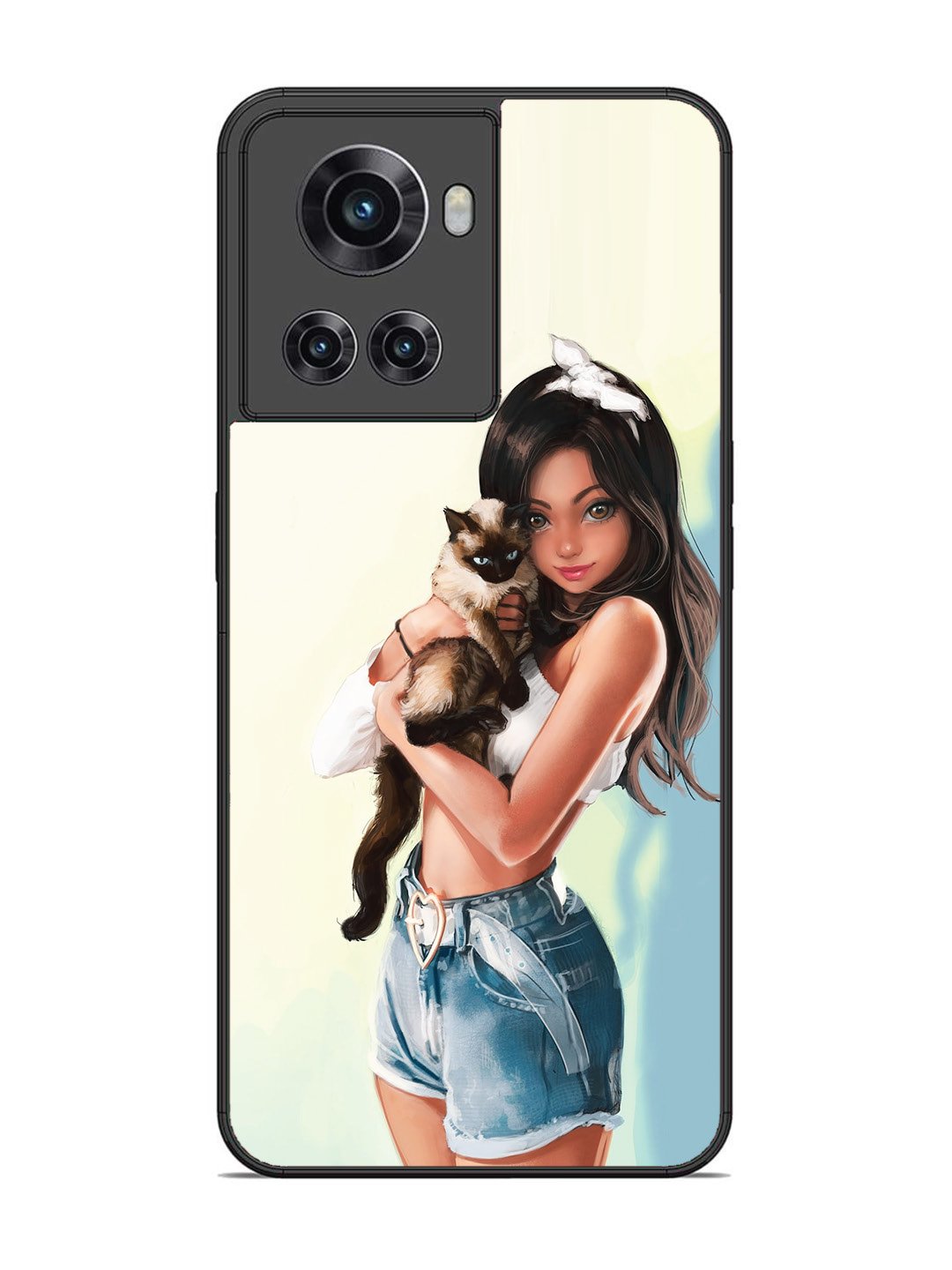 OnePlus 10R Cute Girl with Cat