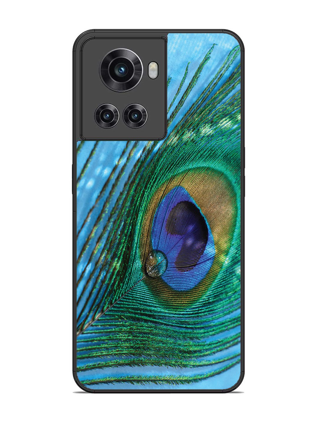 OnePlus 10R A drop on Peacock Feather