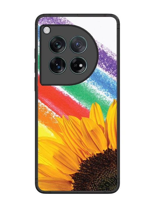 OnePlus 12 Sunflower on Colourful Lines