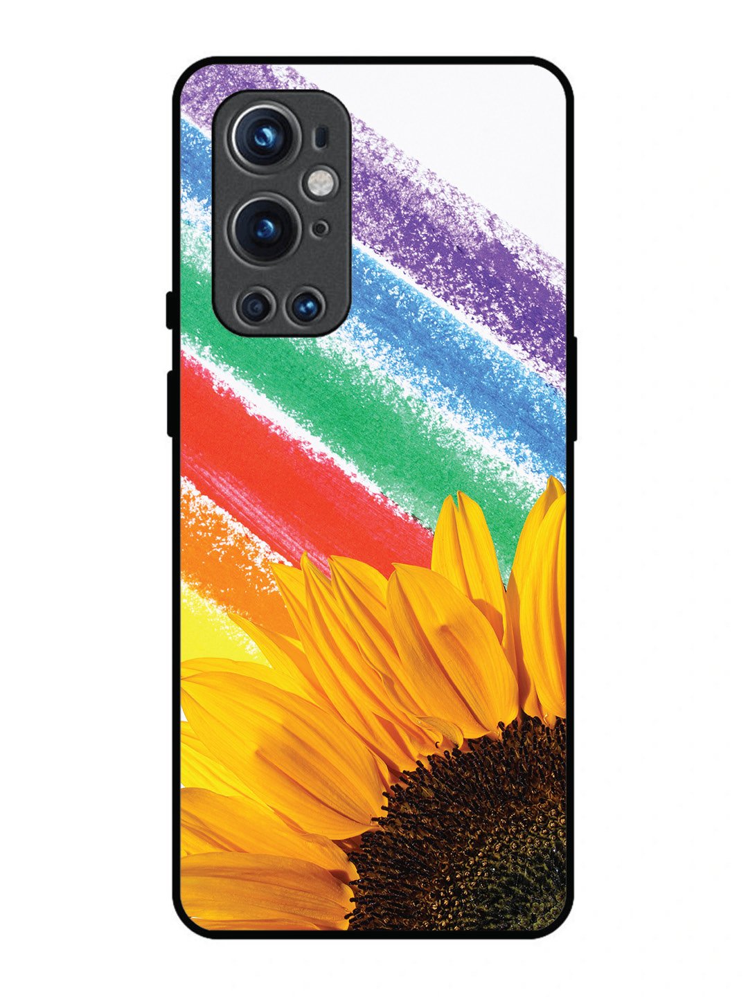 OnePlus 9 Pro Sunflower on Colourful Lines