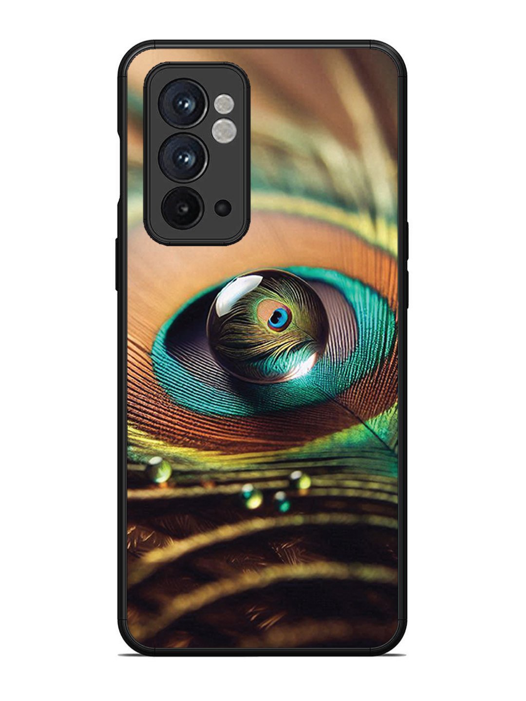 OnePlus 9RT Water Drop On Peacock Feather