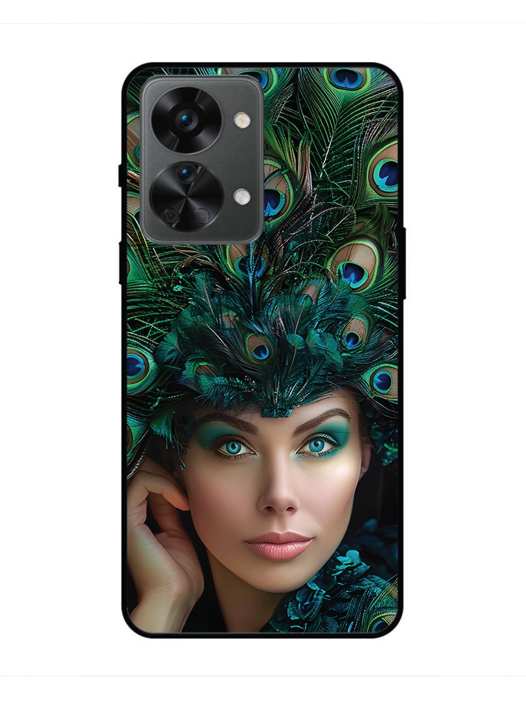 oneplus nord 2t 5g Girl with peacock feather Crown