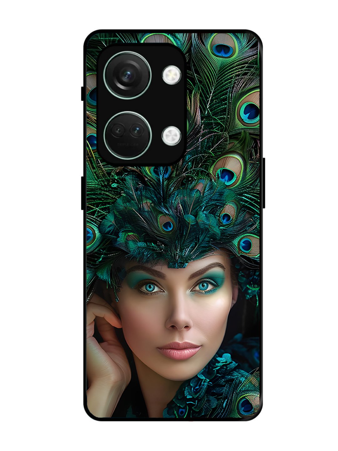OnePlus Nord 3 Girl with peacock feather Crown