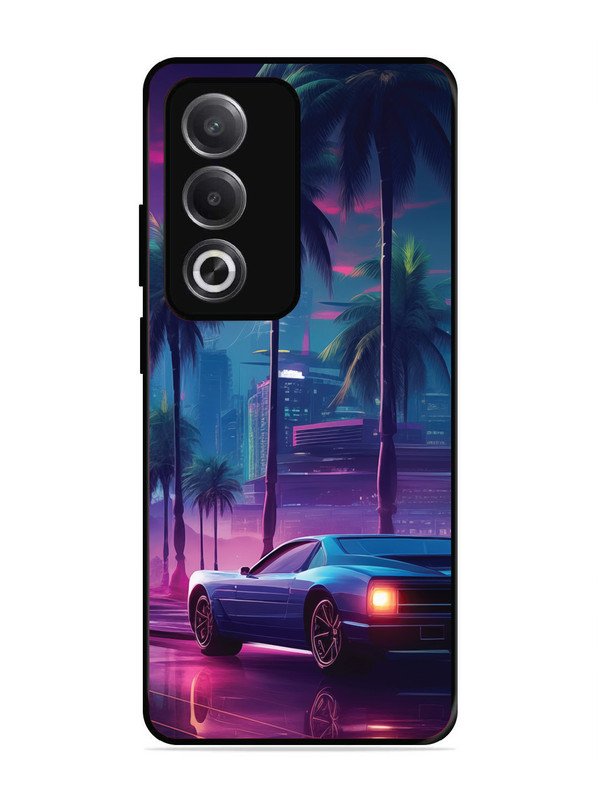 Oppo A3 Pro 5G sunset-sports-car-city-palm-trees