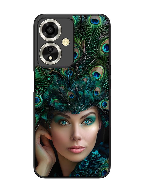 oppo a59 5g Girl with peacock feather Crown