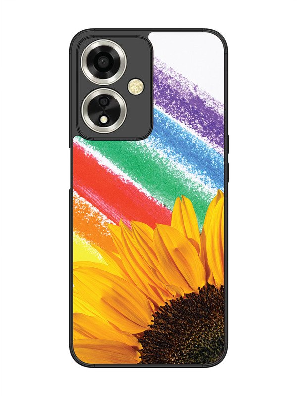 oppo a59 5g Sunflower on Colourful Lines