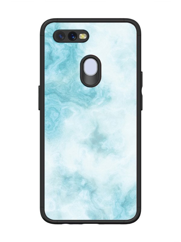 Oppo A7 Light Blue with White Ocean Marble
