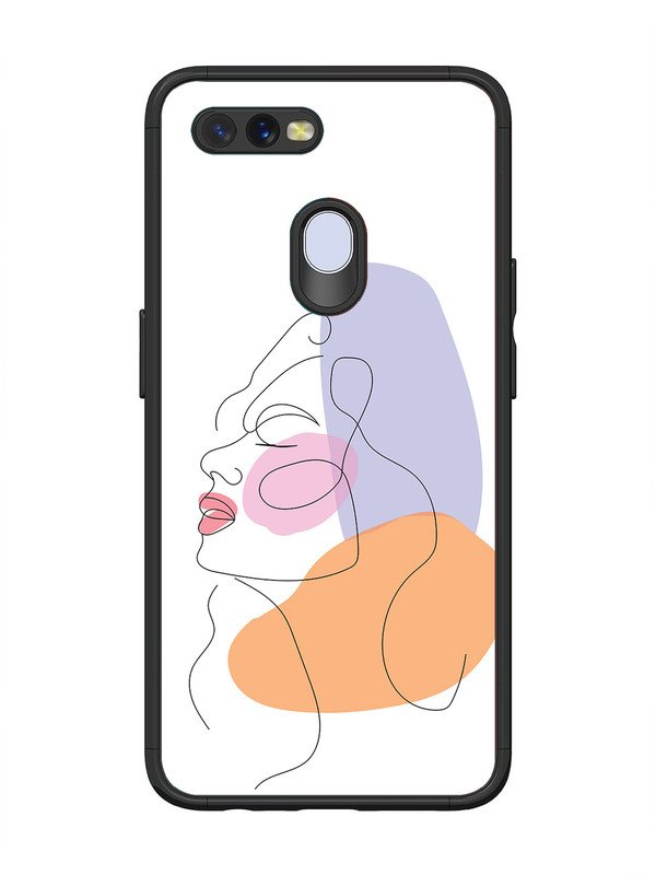 Oppo A7 Line Art Girl Face