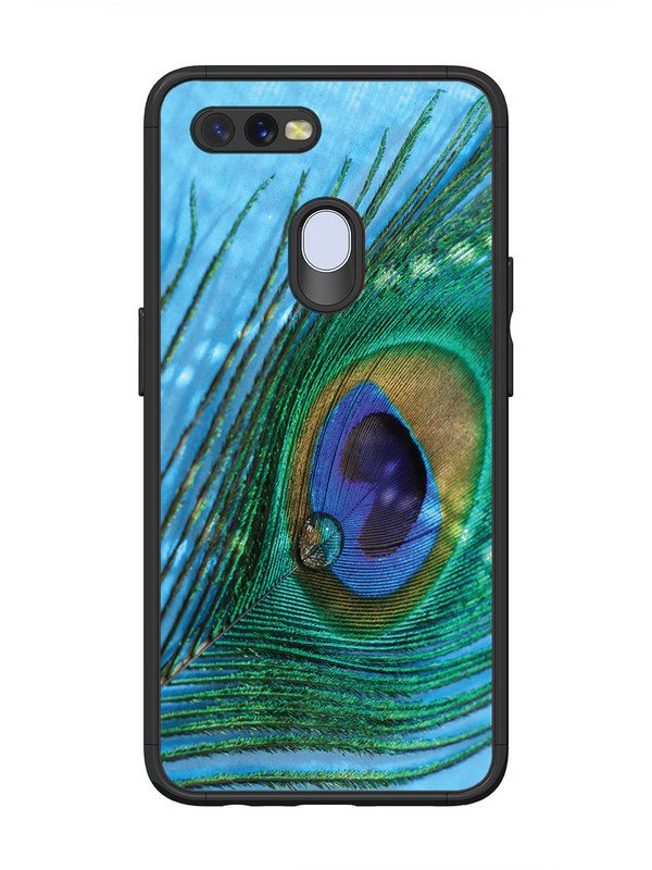 Oppo A7 A drop on Peacock Feather