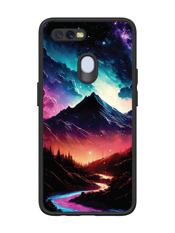 Oppo A7 mountain-valley-Colorful-cloud-at-night