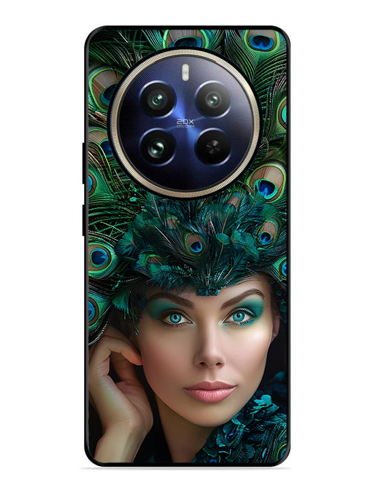 Realme 12 Pro Plus Girl with peacock feather Crown