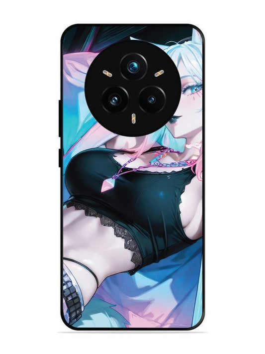 realme 14 pro plus 5g anime girl fox headpohone white Hair