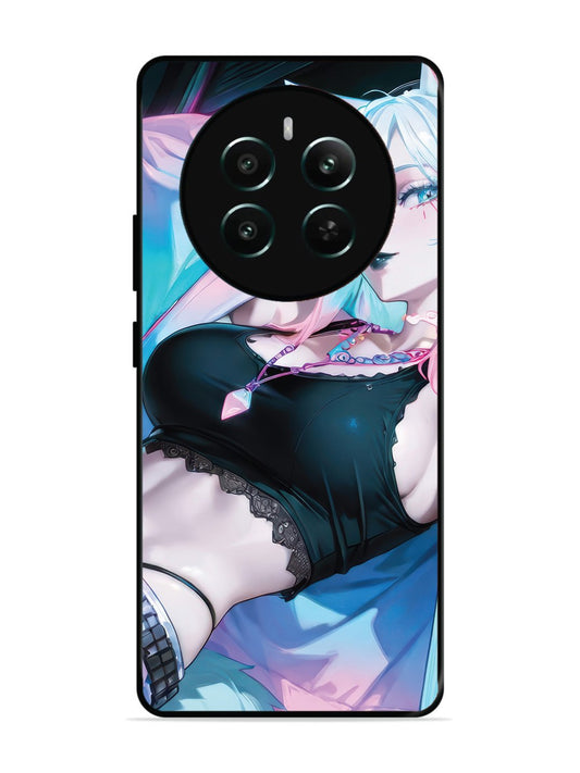 Realme 12 Plus anime girl fox headpohone white Hair