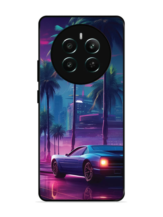 Realme 12 Plus sunset-sports-car-city-palm-trees