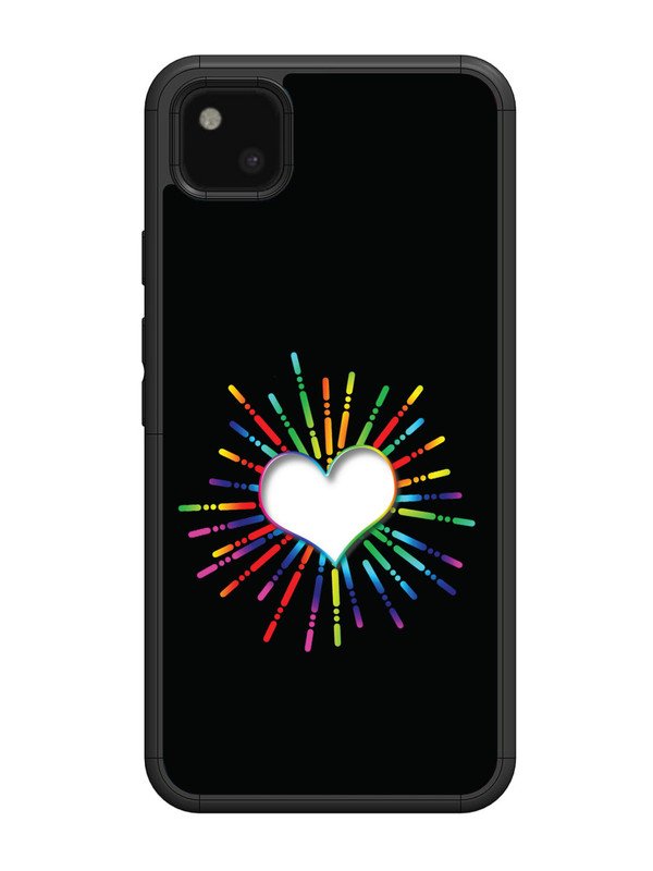 Google Pixel 4A Colourful Heart on Black