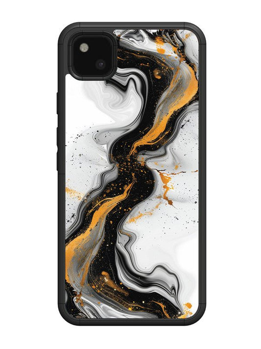 Google Pixel 4A Black And Golden Marble Essence