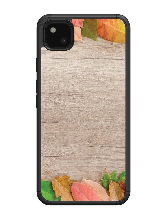 Google Pixel 4A Autumn Leafs On Wooden Table