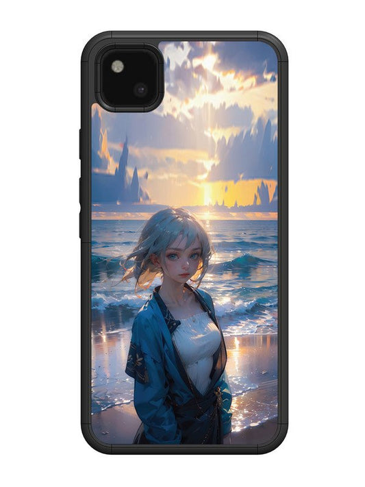 Google Pixel 4 xl Anime Girl Beach Ocean Waves