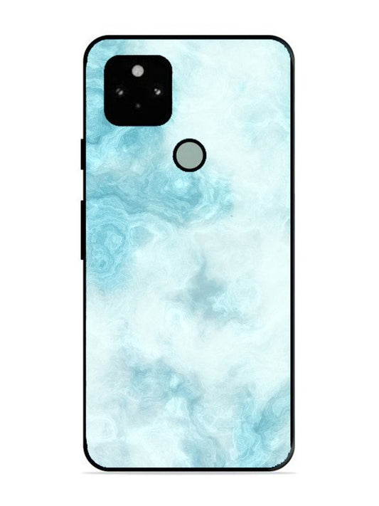 Google Pixel 5 Light Blue with White Ocean Marble
