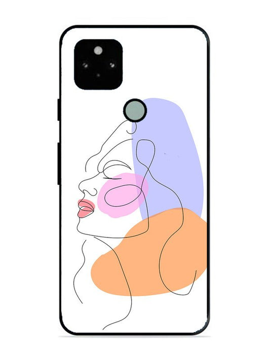 Google Pixel 5 Line Art Girl Face