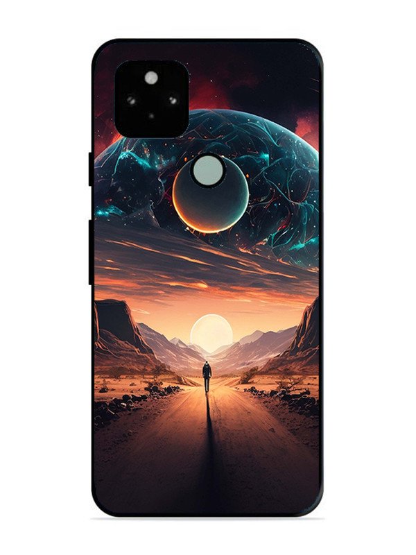 Google Pixel 5 Sunset with space scene
