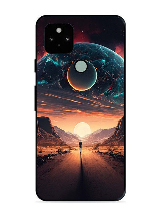 Google Pixel 5 Sunset with space scene