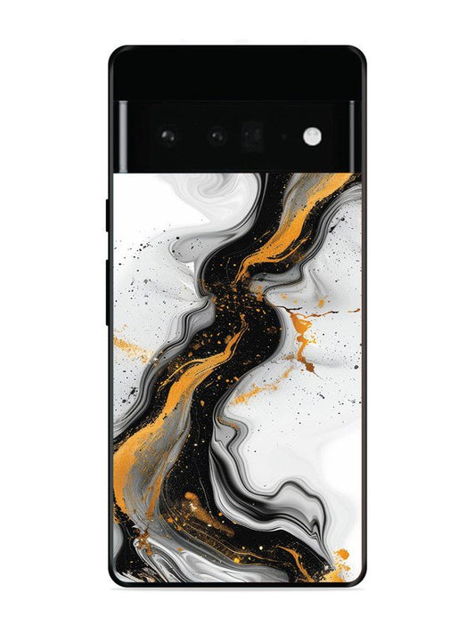 Google Pixel 6 Pro Black And Golden Marble Essence
