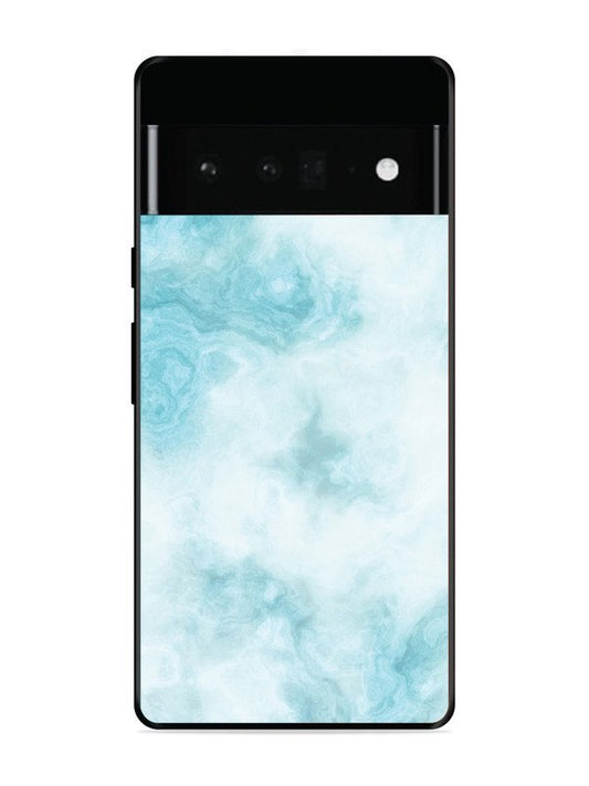Google Pixel 6 Pro Light Blue with White Ocean Marble
