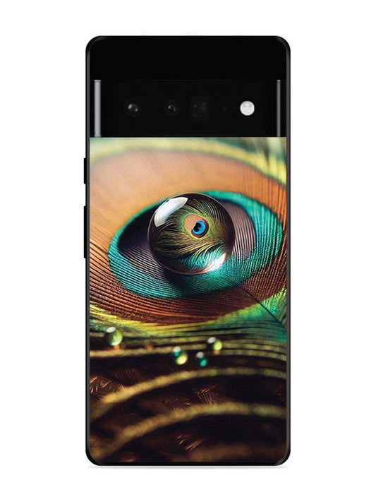 Google Pixel 6 Pro Water Drop On Peacock Feather