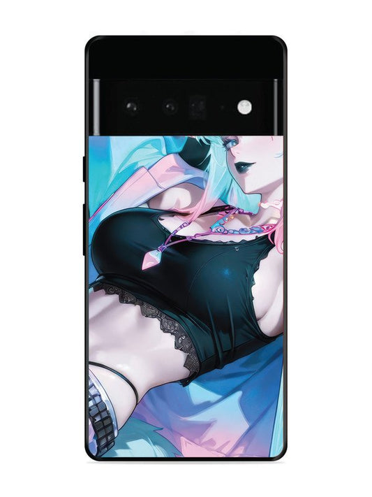 Google Pixel 6 Pro anime girl fox headpohone white Hair